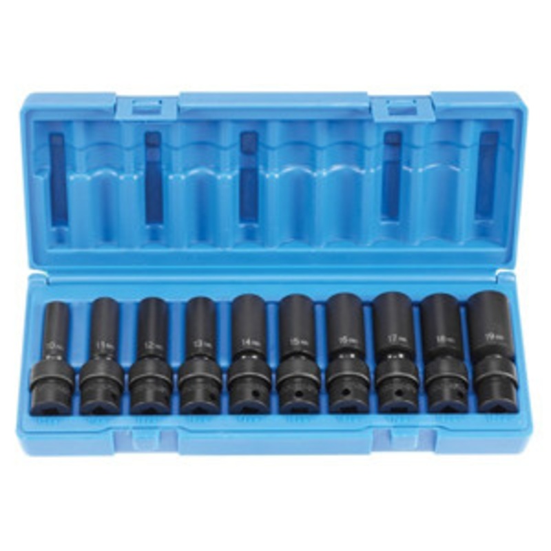 Grey Pneumatic 3/8 Drive 10 Piece Deep Universal Metric Set – GY1210UMD