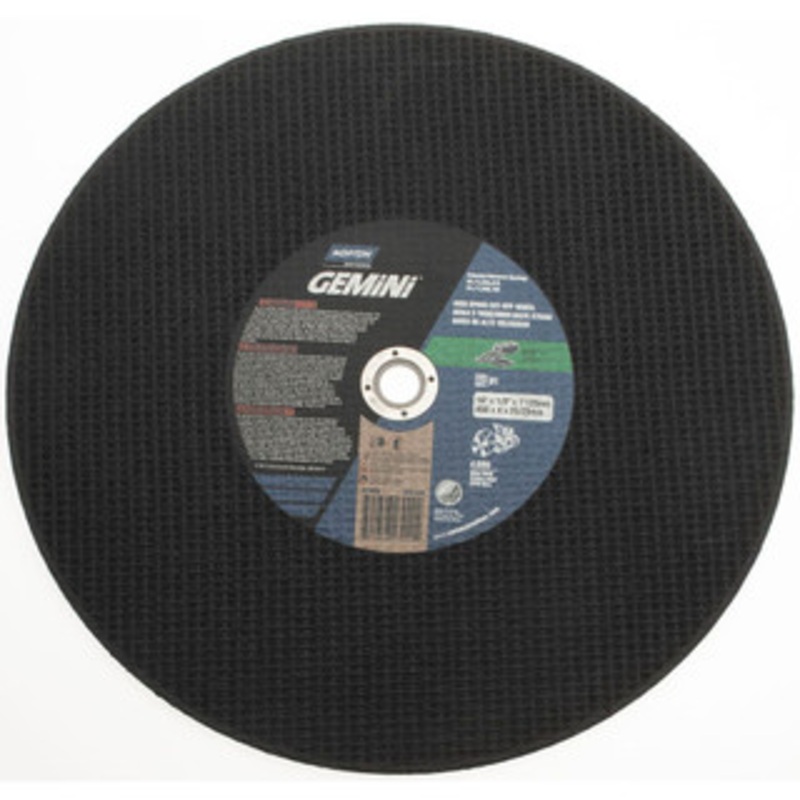 Norton 16 x 1/8, 1 Hole 24 Grit Silicon Carbide Cutoff Wheel Very Coarse, Reinforced, 4,800 Max RPM, Use with Electric & Gas Powered Saws 70184623029 – 07554348