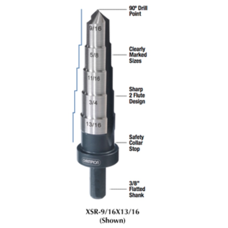 Champion XSR Step Reamer, 13/16, 7/8, 15/16, 1, 1-1/16 – XSR-13/16X1-1/16