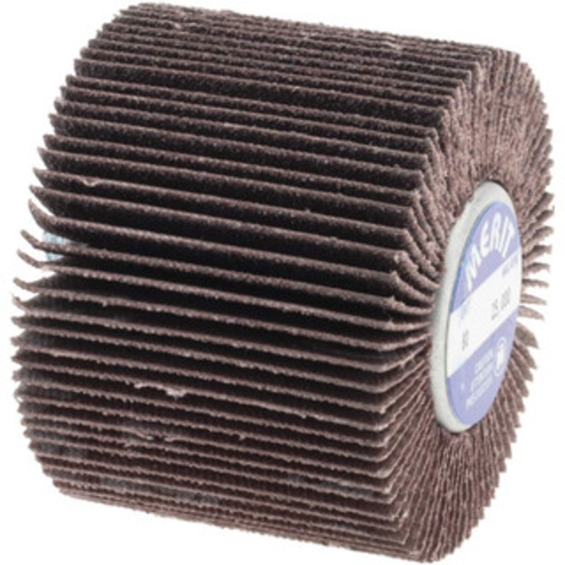 Merit Abrasives 2 Diam x 1-1/2 Face Width, Medium Aluminum Oxide Coated Mounted Flap Wheel 1/4-20 Threaded Mount, 80 Grit, Cloth Backing, 25,000 Max RPM 08834135202 – 72372626