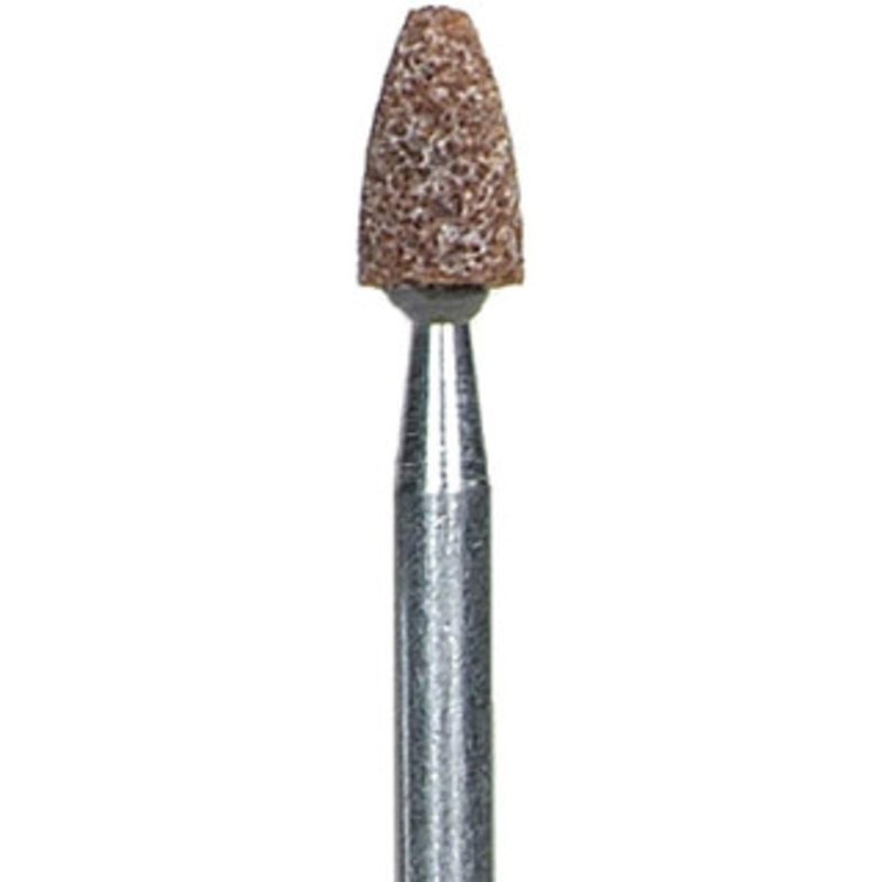Norton 3/16 Head Diam x 5/16 Thickness, B45, Pointed End, Aluminum Oxide Mounted Point Brown, Medium Grade, 60 Grit, 79,600 RPM 61463624415 – 75114876