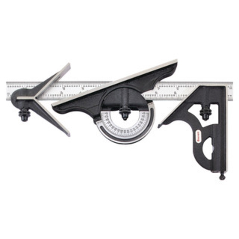 Starrett 12 Combination Set with Square, Center and Reversible Protractor Head and Blade – C435-12-4R