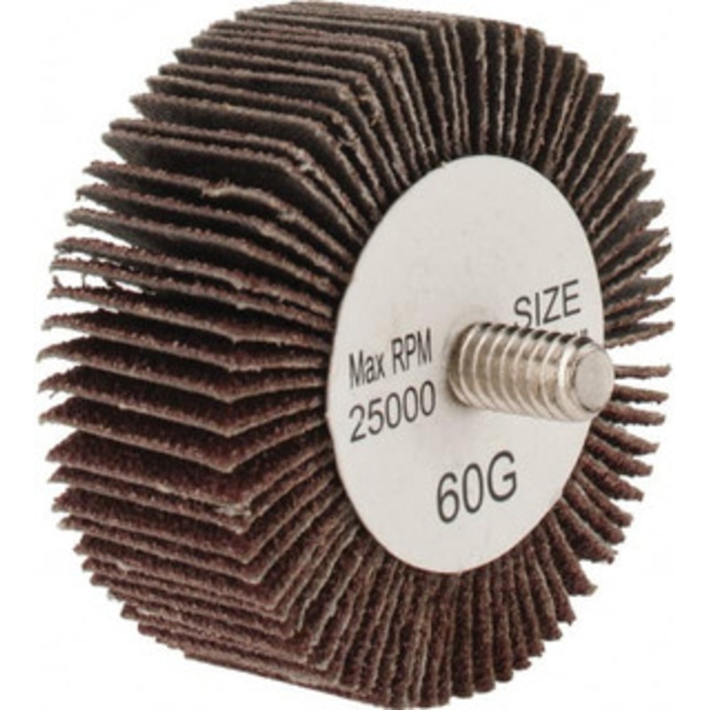 Tru-Maxx 2 Diam x 3/4 Face Width, Medium Aluminum Oxide Coated Mounted Flap Wheel 1/4-20 Threaded Mount, 60 Grit, 25,000 Max RPM SZQC760 – 87656849