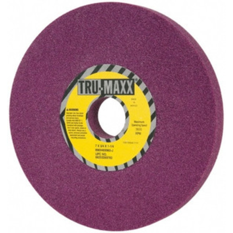 Tru-Maxx 7 Diam x 1-1/4 Hole x 3/4 Thick, J Hardness, 60 Grit Surface Grinding Wheel Aluminum Oxide, Type 1, Medium Grade, 3,600 Max RPM, No Recess 66253269783 – 89694699