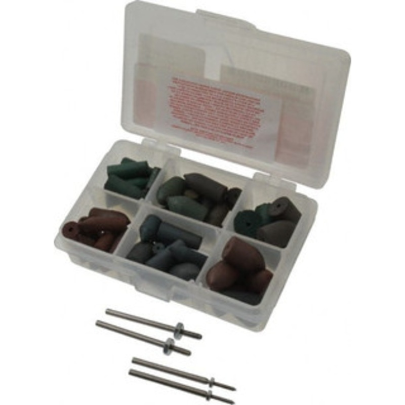 Made in USA 102 Piece Rubberized Abrasive Point Set Includes 4 Mandrels & 64 Points K-1 SPI – 73150492