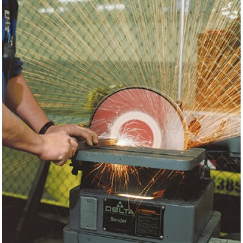 Merit Abrasives 10 Diam, 50 Grit Aluminum Oxide Adhesive PSA Disc Coarse Grade, Black, Cloth Backing, Flexible, Use with Stationary Disc Sanders 08834173018 – 72383417