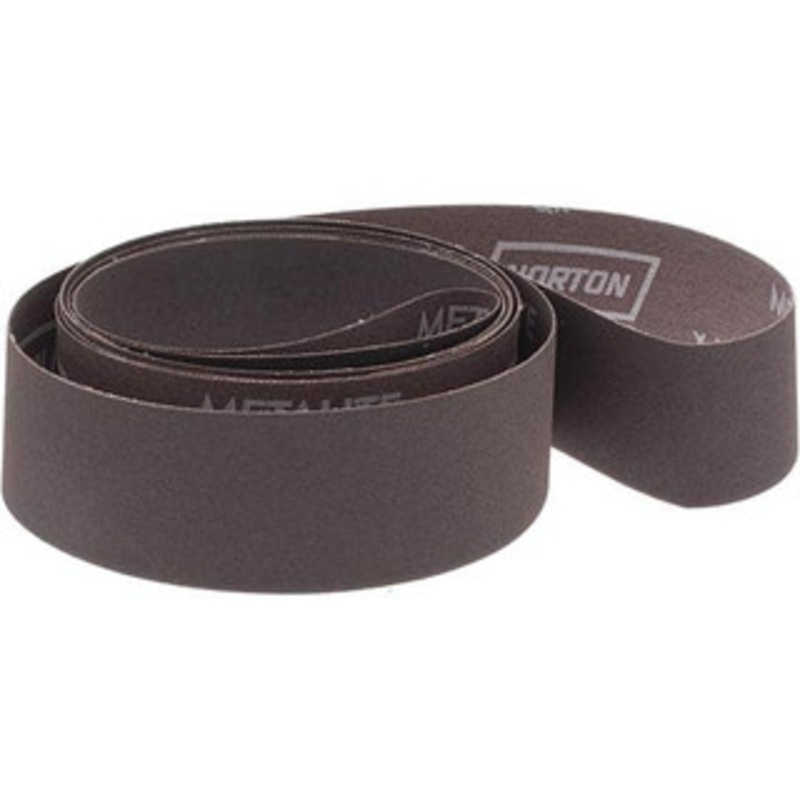 Norton 2 Wide x 132 OAL, 120 Grit, Aluminum Oxide Abrasive Belt Aluminum Oxide, Fine, Coated, X Weighted Cloth Backing, Series R228 78072721430 – 05799127