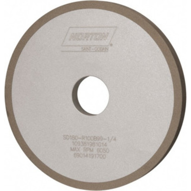 Norton 6 Diam x 1-1/4 Hole x 1/2 Thick, 180 Grit Surface Grinding Wheel Diamond, Type 1A1, Very Fine Grade, Resinoid Bond 69014191700 – 73551228