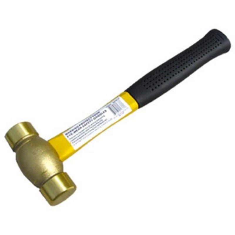 Precise 1 LB Fiberglass Handle Brass Hammer – 7080-0036