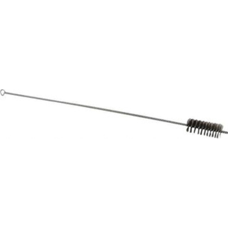 Schaefer Brush 3 Long x 1-1/4 Diam Stainless Steel Long Handle Wire Tube Brush Single Spiral, 27 OAL, 0.007 Wire Diam, 3/8 Shank Diam 14456 – 09395351