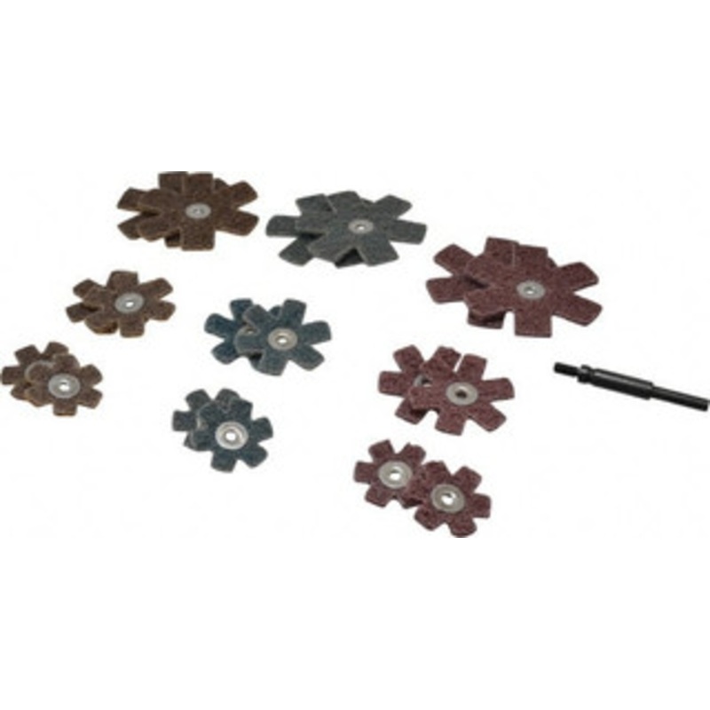 Superior Abrasives 17 Piece Aluminum Oxide Sanding Star Kit Contains 1-1/2, 2 & 3 Diam Coarse, Medium & Very Fine Polishing & Sanding Stars 28847 – 60051398
