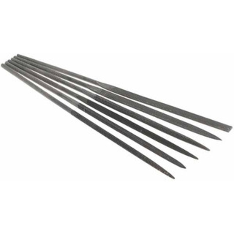 Value Collection 6 Piece Needle Pattern File Set 6-1/4 Long, Round Handle, Set Includes Flat, Three Square, Round, Equaling, Half Round BD-21749 – 43592401