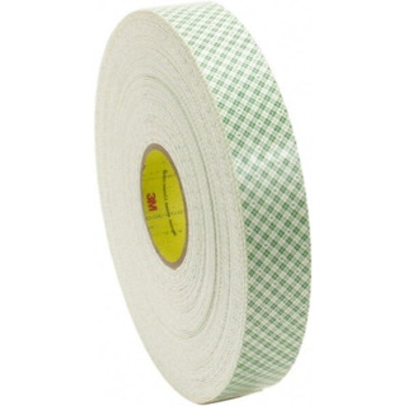 3M 1/2 x 36 Yd Acrylic Adhesive Double Sided Tape 62 mil Thick, Off-White, Foam Liner 7000048478 – 02935062
