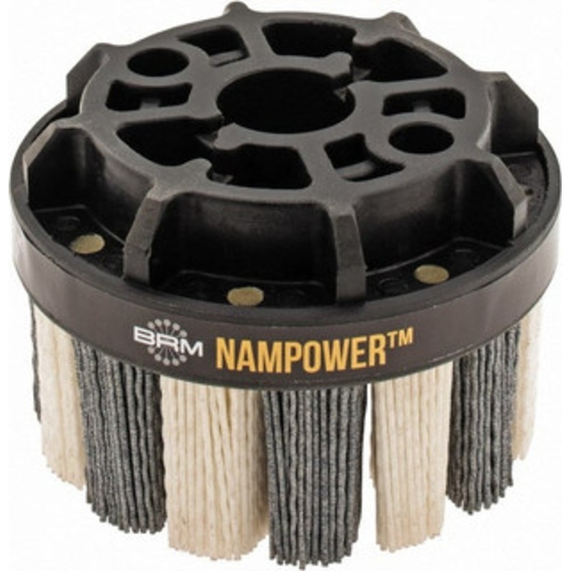 Brush Research Manufacturing 4 120 Grit Ceramic/Silicon Carbide Tapered Disc Brush Medium Grade, CNC Adapter Connector, 1.38 Trim Length, 7/8 Arbor Hole ADT10038120 – 43644178