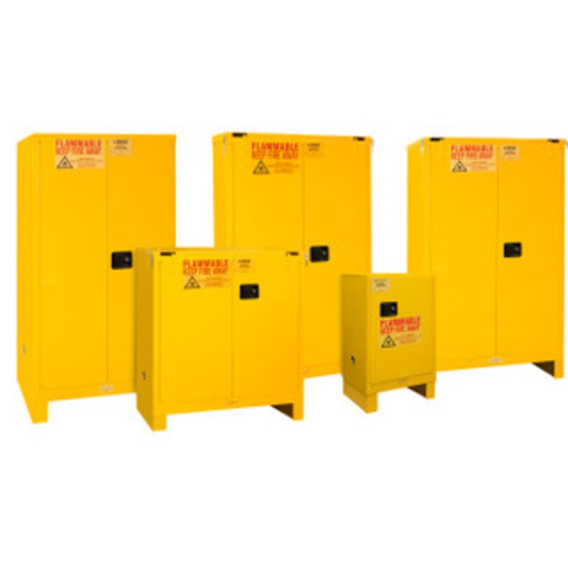 Durham FM Approved Yellow Flammable Safety Cabinets with Legs