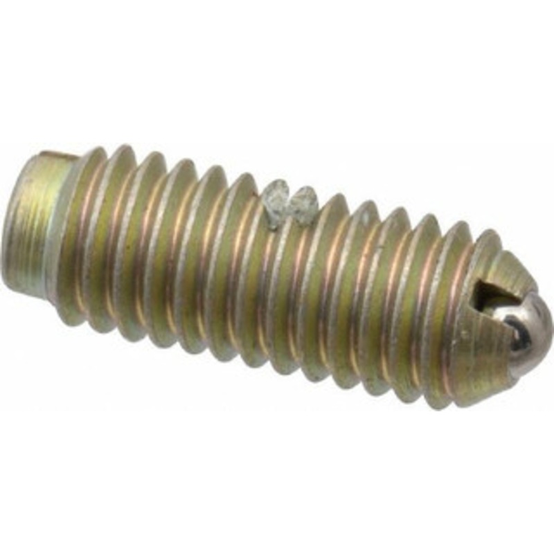 Gibraltar 10-32, 0.093 Ball Diam, 33/64 Body Length, 0.025 Max Ball Reach, Threaded Ball Plunger Steel Body, Steel Ball, 2 Lb Initial End Force, 5 Lb Final End Force, Locking Element 10007-G – 65219735