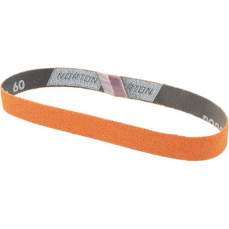 Norton 3/4 Wide x 18 OAL, 60 Grit, Ceramic Abrasive Belt Ceramic, Medium, Coated, Y Weighted Cloth Backing, Series R980 69957398028 – 83834168