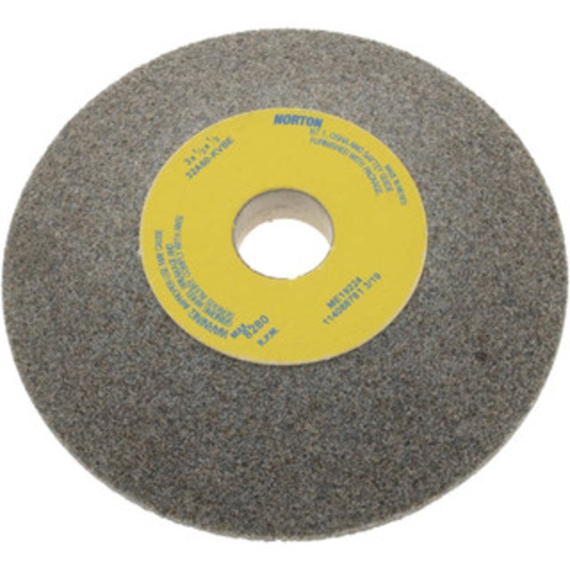 Norton 3 Diam, 1/2 Hole Size, 1/2 Overall Thickness, 60 Grit, Type 12 Tool & Cutter Grinding Wheel Medium Grade, Aluminum Oxide, K Hardness, Vitrified Bond, 8,280 RPM 66243529046 – 05969001