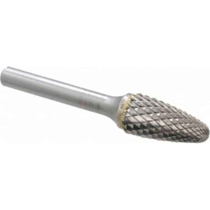 SGSPRO 1/2 Cut Diam, 1/4 Shank Diam, Carbide Double Cut Tree Burr with Radius Radius End, 2-3/4 OAL, 1 LOC 10286 – 66741620