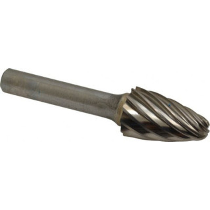 SGSPRO 3/4 Cut Diam, 3/8 Shank Diam, Carbide Single Cut Tree Burr with Radius Radius End, 3-1/4 OAL, 1-1/4 LOC 19068 – 05293931