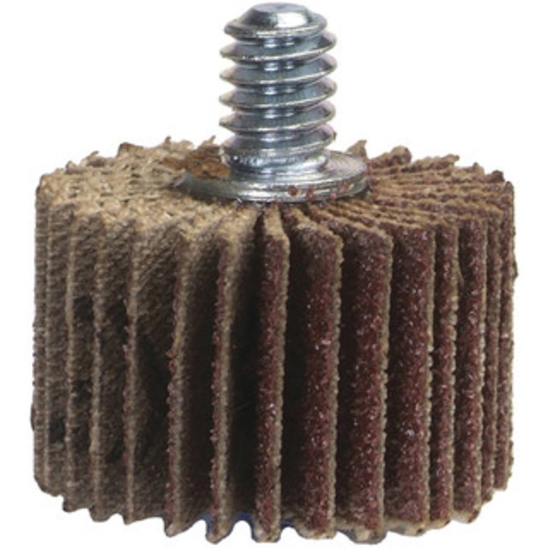 Merit Abrasives 2 Diam x 3/4 Face Width, Medium Aluminum Oxide Coated Mounted Flap Wheel 1/4-20 Threaded Mount, 60 Grit, Cloth Backing, 25,000 Max RPM 08834133008 – 72372097