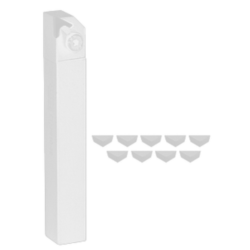 Terra Carbide 1 Shank Turning Holder Set with 10 Inserts, I.C. 3/8 – CTGPR16-3D SET-B
