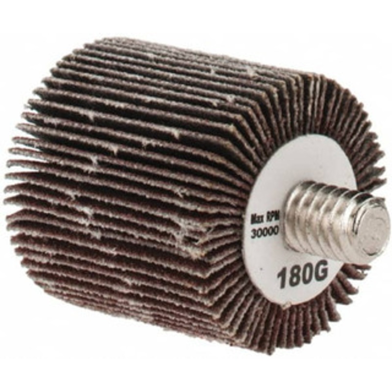 Tru-Maxx 1 Diam x 1 Face Width, Very Fine Aluminum Oxide Coated Mounted Flap Wheel 1/4-20 Threaded Mount, 180 Grit, 30,000 Max RPM SZQC4180 – 87656955