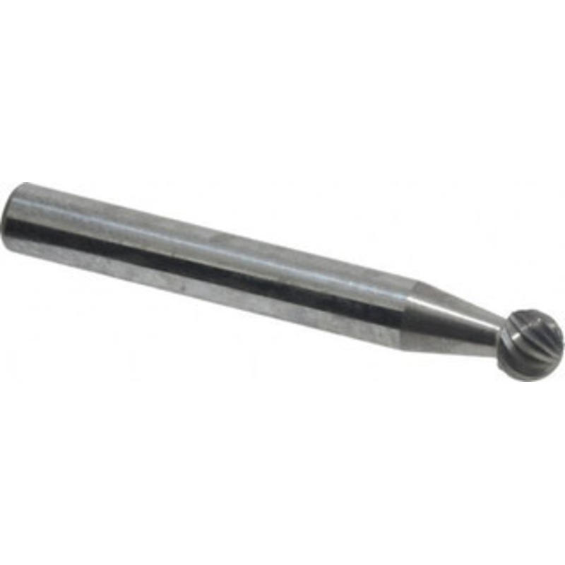 Atrax 1/4 Cut Diam, 1/4 Shank Diam, Carbide Single Cut Ball Burr Radius End, 2 OAL, 7/32 LOC SD-1SC-ATX – 85287746