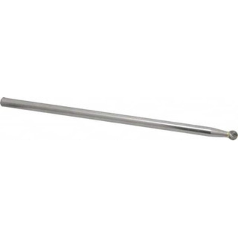 Atrax 1/4 Cut Diam, 1/4 Shank Diam, Carbide Single Cut Ball Burr Radius End, 6-7/32 OAL, 7/32 LOC SD-1L6SC – 00455410