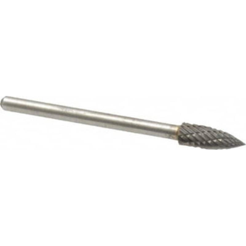 Atrax 3/16 Cut Diam, 1/8 Shank Diam, Carbide Double Cut Tree Burr Point End, 1-1/2 OAL, 1/2 LOC SG-53DC-ATX – 85283067