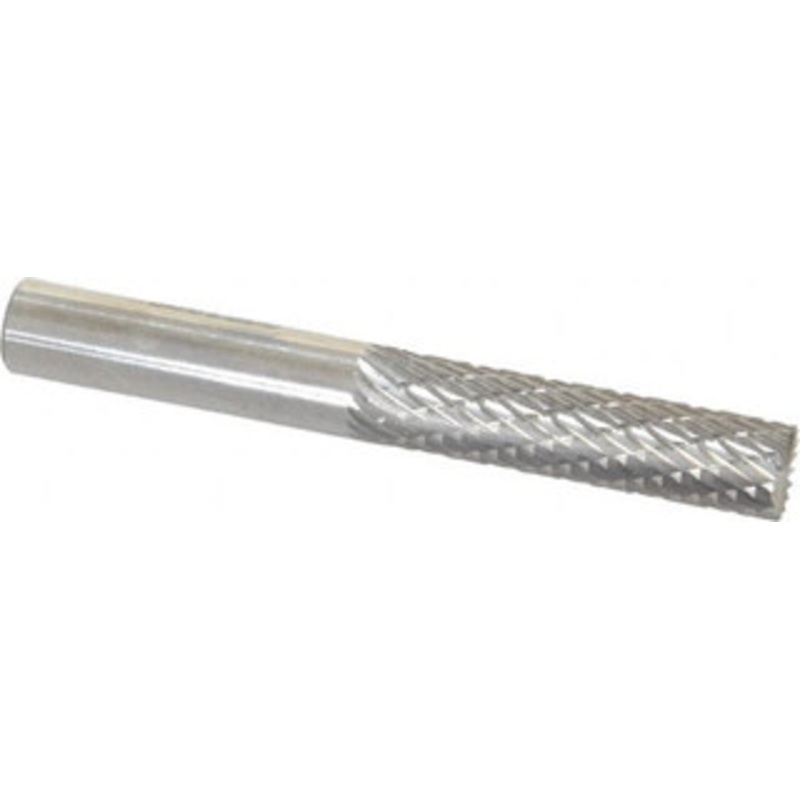 SGSPRO 1/4 Cut Diam, 1/4 Shank Diam, Carbide Double Cut Cylinder Burr with End Cut End Cut End, 1 LOC 10878 – 05291273