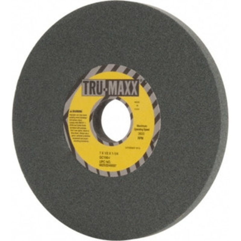Tru-Maxx 7 Diam x 1-1/4 Hole x 1/2 Thick, I Hardness, 100 Grit Surface Grinding Wheel Silicon Carbide, Type 1, Fine Grade, 3,600 Max RPM, Vitrified Bond, No Recess 66253246697 – 67962068