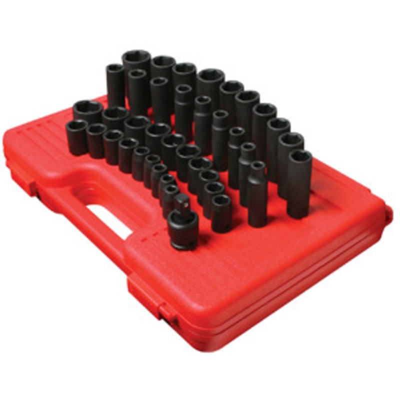 Sunex 39 Piece 1/2 Drive Deep and Shallow SAE Impact Socket Set – SU2668