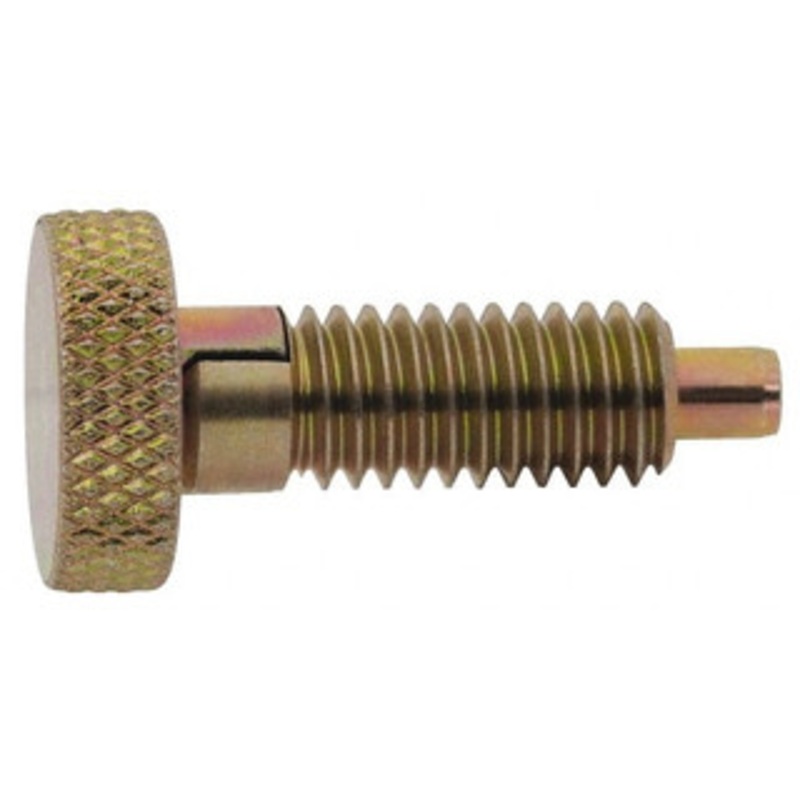 Vlier M12x1.75, 0.65 Thread Length, 1/4 Max Plunger Diam, 0.5 Lb Init to 4 Lb Final End Force, Locking Knob Handle Plunger Knurled Knob, 17mm Body Length, 0.9 Length Under Head/Shoulder, 1/4 Plunger Projection SSLFM12P – 87881280