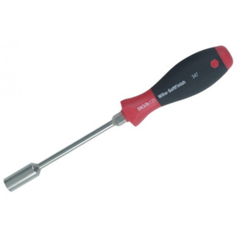 Wiha SoftFinish Metric Nut Driver with Hex Bolster, 9.0mm x 125mm – 34718