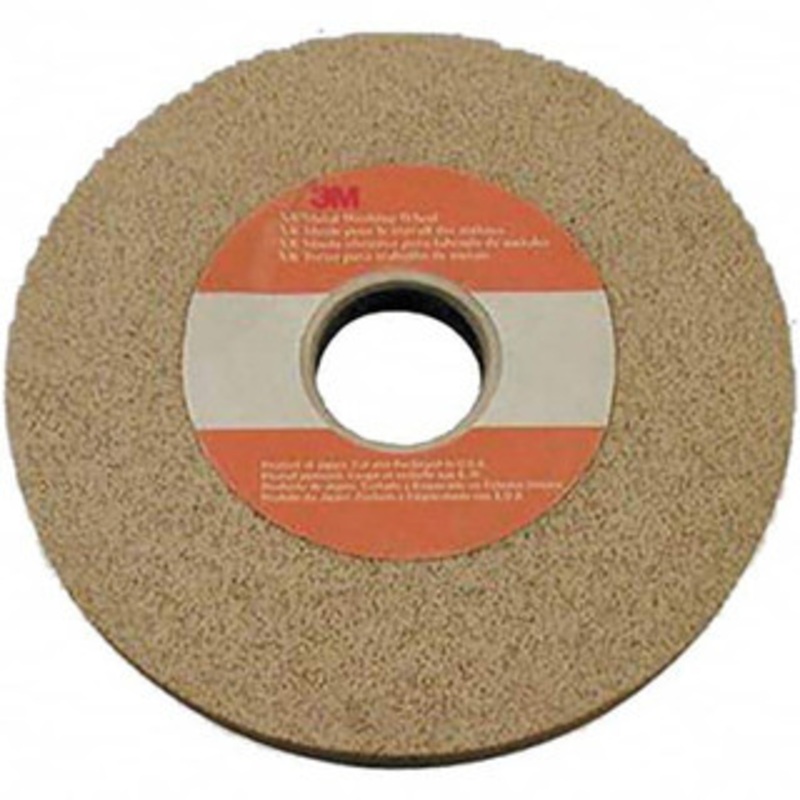 3M 6 Diam, 1 Face Width, 1 Center Hole, Fine Grade, Aluminum Oxide Deburring Wheel Unitized, Hard Grade, 3,600 RPM 7000046187 – 09348350