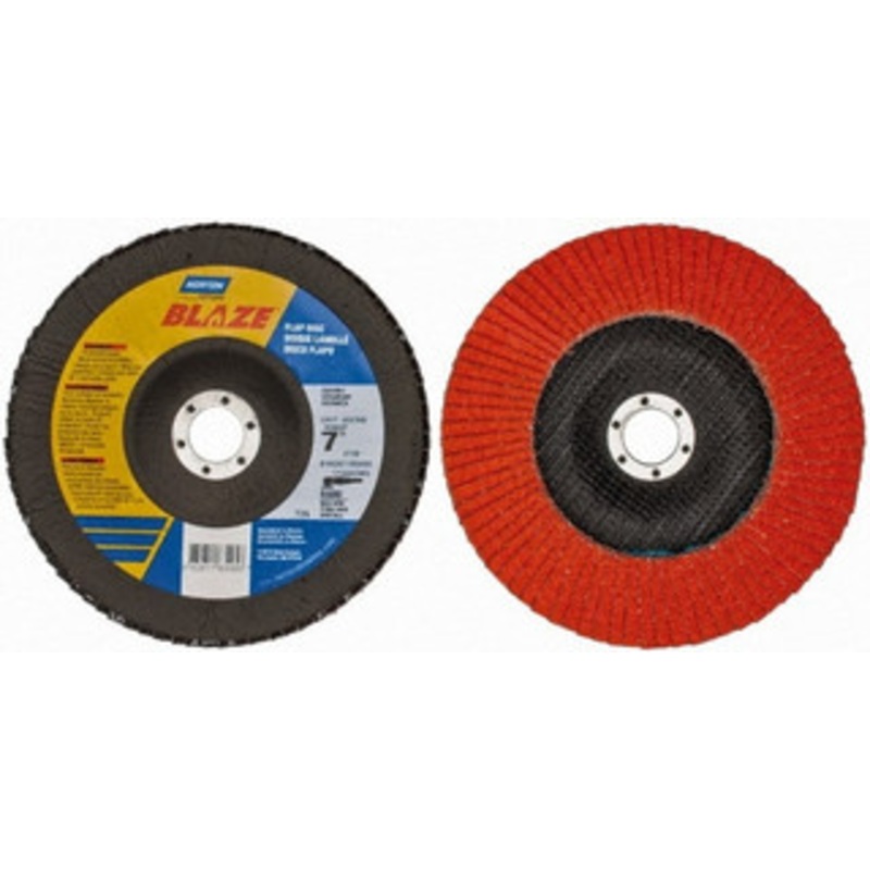 Norton 7 40 Grit 7/8 Center Hole Type 29 Ceramic Flap Disc Coarse Grade, Coated, Arbor Attachment, Fiberglass Backing, 8,500 RPM 66261183495 – 83833772