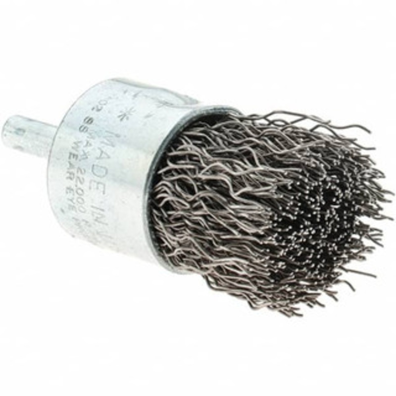 Tru-Maxx 1 Diam Stainless Steel Flared Crimped End Brush 1-1/8 Trim Length, 1/4 Shank Diam, 22,000 Max RPM 88523 – 32246357