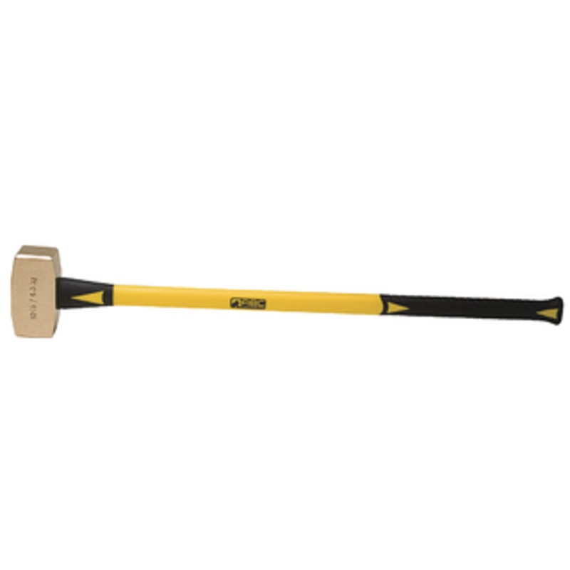 ABC Hammers Brass Sledge Hammer 33 Fiberglass Handle, 2-1/2 Face Diameter, 10 lbs. Head Weight, 36 OAL – ABC10BF
