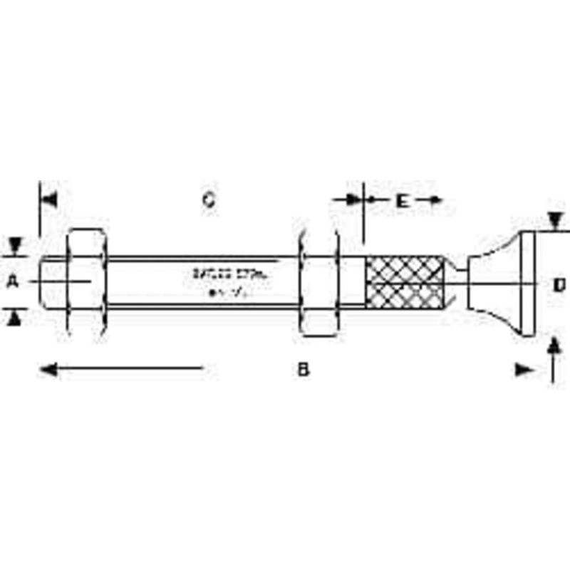 Destaco 1/2-13 Carbon Steel Hex Head Tip Clamp Spindle Assembly 63.5mm Thread Length, 72.14mm OAL, Flat Tip Cap, 3/4 Tip Surface Diam, Use with Toggle Clamps 325203 – 06993042