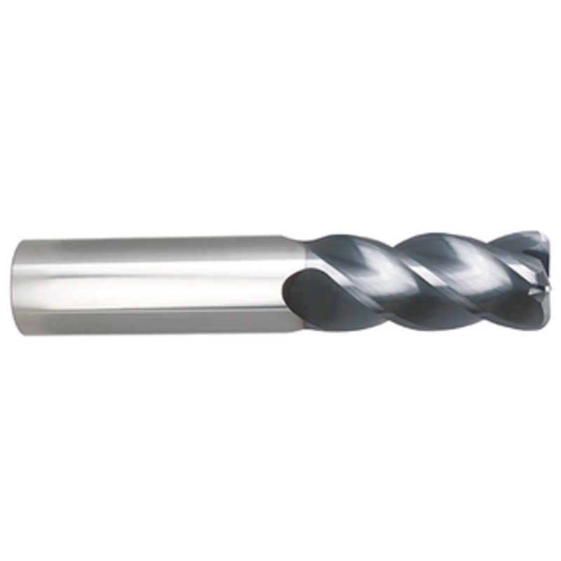 Niagara Cutter 4 Flute Stabilizer AlTiN Coated Carbide Single End Mill, 1/8 Size & Shank Diameter, 3/8 Length of Cut, .010 Corner Radius, 1-1/2 Overall Length
