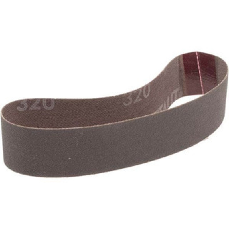 Norton 1 Wide x 12 OAL, 320 Grit, Aluminum Oxide Abrasive Belt Aluminum Oxide, Extra Fine, Coated, Series R228 78072762808 – 82111113
