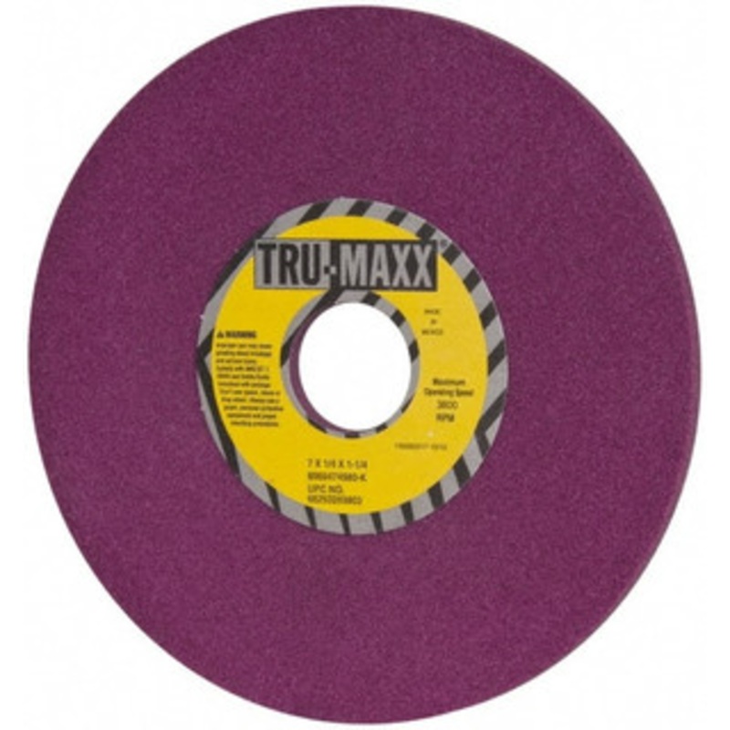 Tru-Maxx 7 Diam x 1-1/4 Hole x 1/4 Thick, K Hardness, 80 Grit Surface Grinding Wheel Aluminum Oxide, Type 1, Medium Grade, 3,600 Max RPM, No Recess 66253269803 – 89694749