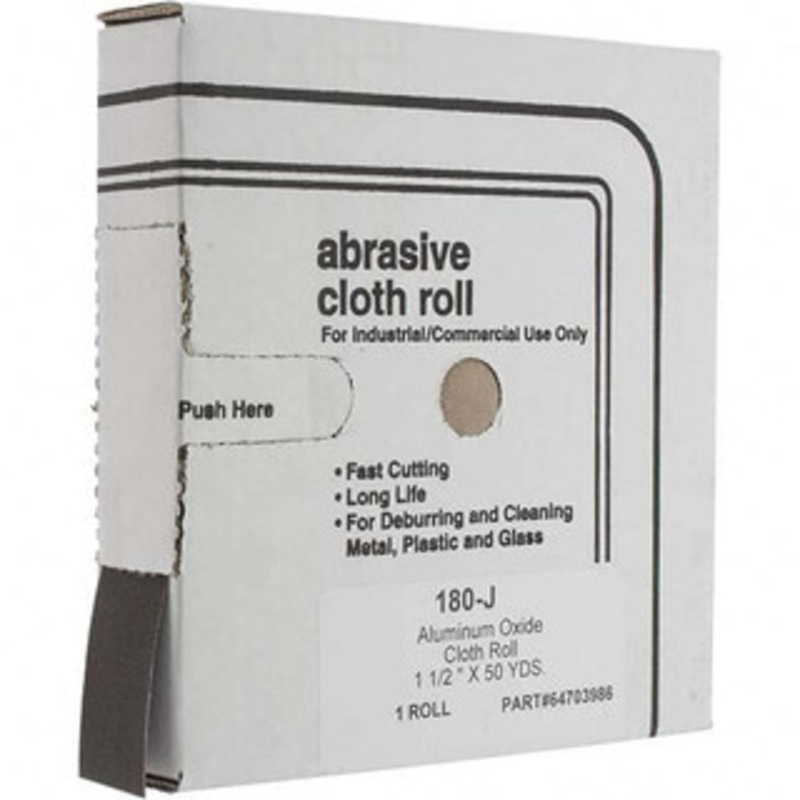 Value Collection 1-1/2 x 50 Yd 180 Grit Aluminum Oxide Shop Roll Very Fine Grade, J Weighted Cloth Backing 301550 – 64703986