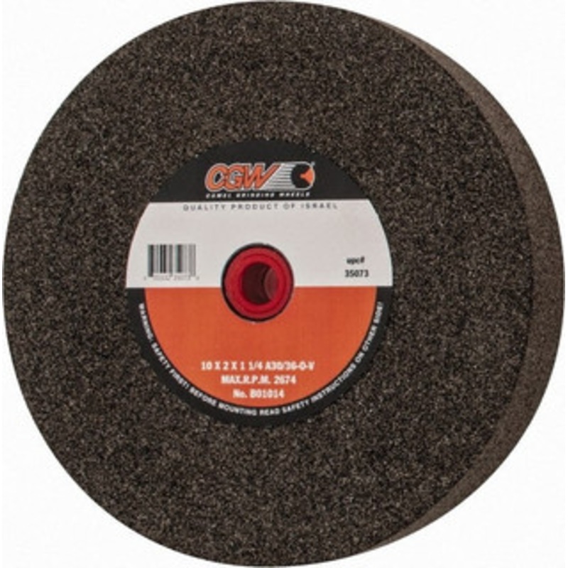 CGW Abrasives 36 Grit Aluminum Oxide Bench & Pedestal Grinding Wheel 10 Diam x 1-1/4 Hole x 2 Thick, O Hardness, Very Coarse Grade , Bond 35073 – 86972874