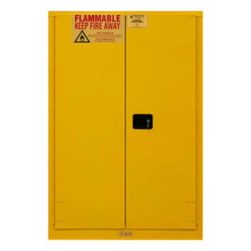 Durham FM Approved 30 Gallon, Manual Closing, Yellow Flammable Safety Cabinet – 1030MPI-50
