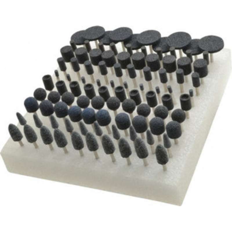 Grier Abrasive 100 Piece Aluminum Oxide Vitrified Mounted Stone Abrasive Point Set Includes Shapes W125, W154, W144, W163, W185, B91, B53, B121, B52 & B131 KIT-1/8-WB-BLUE – 05194485