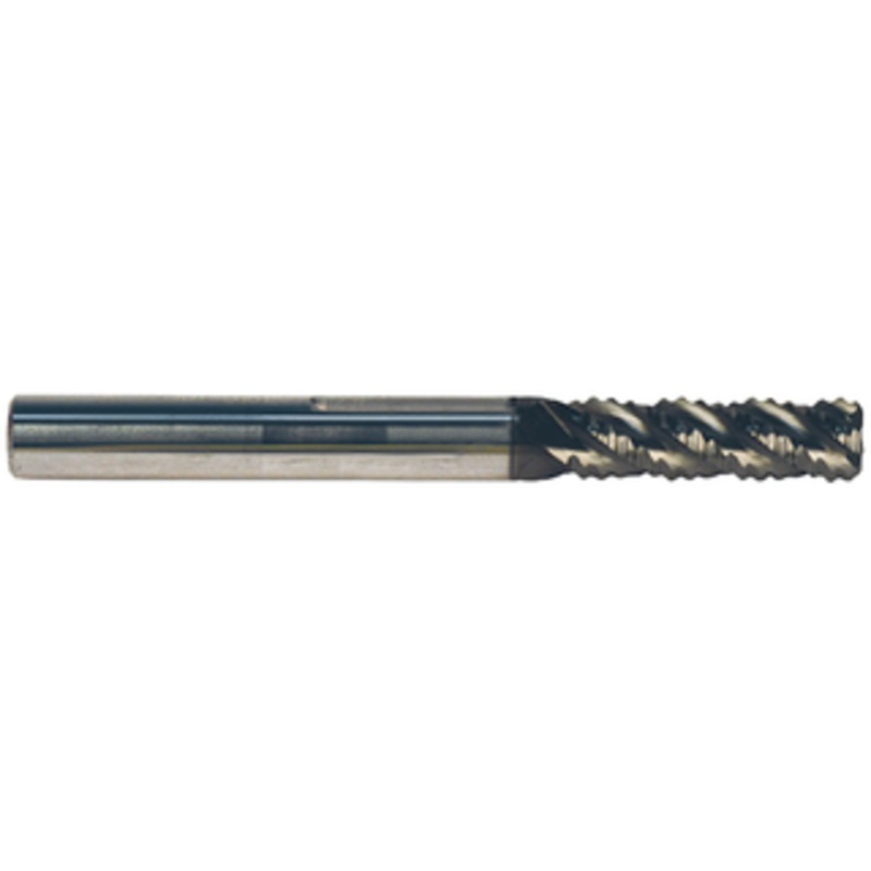 PROMAX Tools 4 Flute Solid Carbide nACRo Coated Roughing End Mill, 1/4 Size & Shank Diameter, 3/4 Length of Cut, 0.045 Corner Radius, 2-1/2 Overall Length