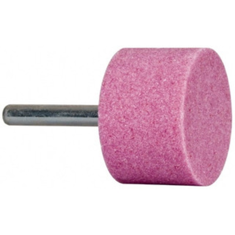Tru-Maxx 1-1/2 Head Diam x 1 Thickness, W237, Cylinder End, Aluminum Oxide Mounted Point Pink, Medium Grade, 60 Grit, 22,500 RPM 66253292106 – 89680045