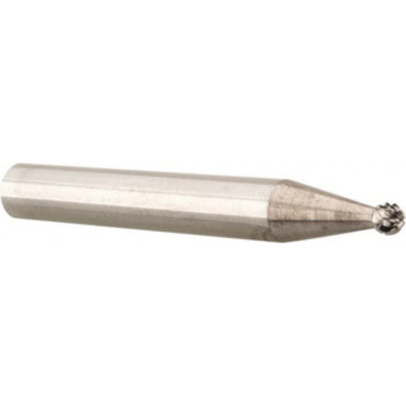 Atrax 1/8 Cut Diam, 1/4 Shank Diam, Double Cut Ball Burr 2 OAL, 3/32 LOC SD-11DC-ATX – 07588635